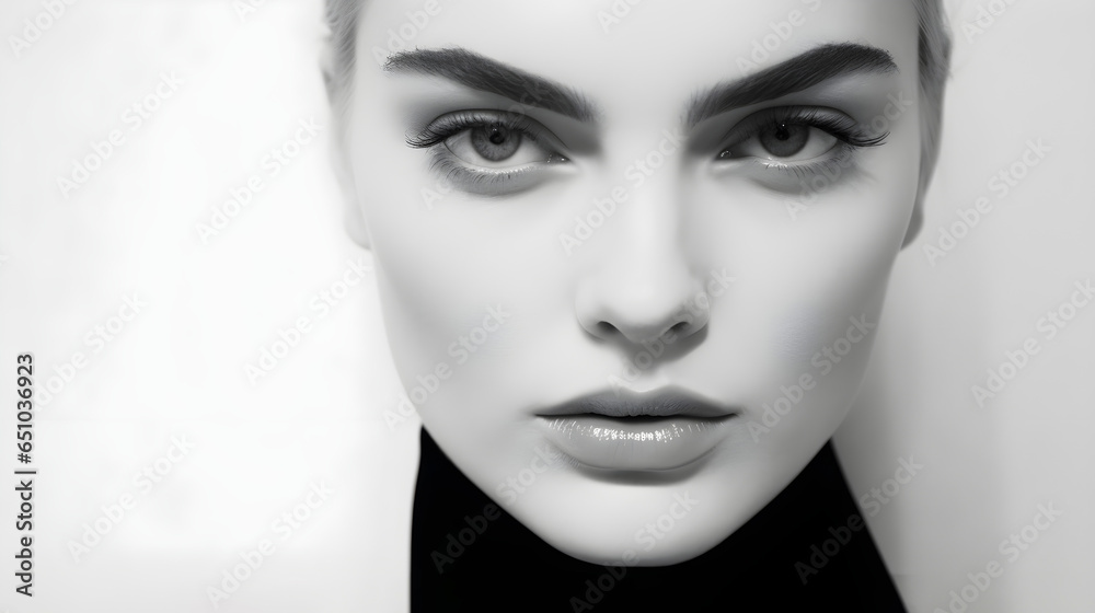 Wall mural a stylish black and white fashion portrait