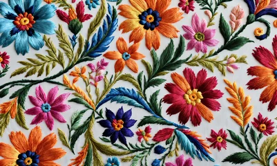 Badezimmer Foto Rückwand Colorful pattern embroidery. latin or spanish traditional textiles © LeoOrigami