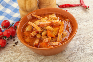 Roasted pork with white beans