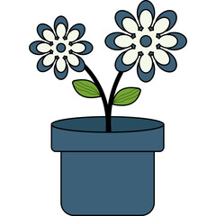 Retro Flower with Potted