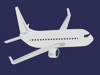 Airplane icon isolated against a dark background, rendered in a flat style.