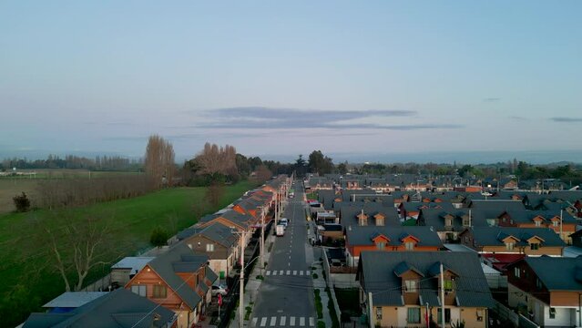 San Javier de Loncomilla Chile Maule streets flying view from drone