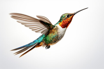 Obraz premium Hummingbird on white background.