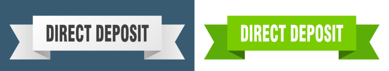 direct deposit ribbon. direct deposit isolated paper sign. banner