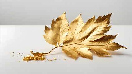 leaves on a white background, autumn motif