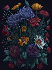Fototapeta na wymiar background with flowers ai generative