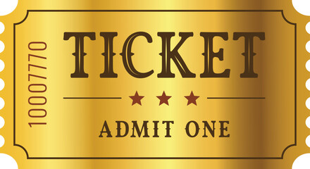 Isolated gold ticket