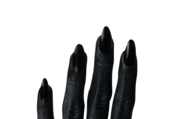 PNG, black painted hands, isolated on white background.