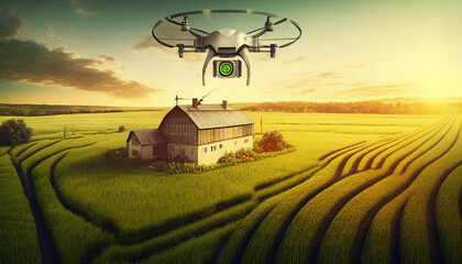 Drohnen in der Landwirtschaft für Bauern Agrartechnologie agrardrohne mit KI Unterstützung programmieren Landwirtschaft Generative AI 