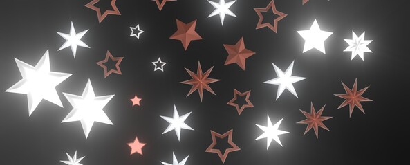 XMAS Glossy 3D Christmas star icon. Design element for holidays. -