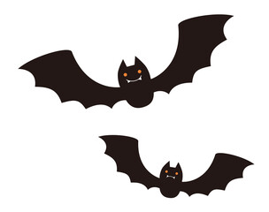 飛ぶコウモリのイラスト