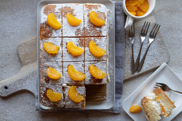 Mandarin orange cake homemade baked