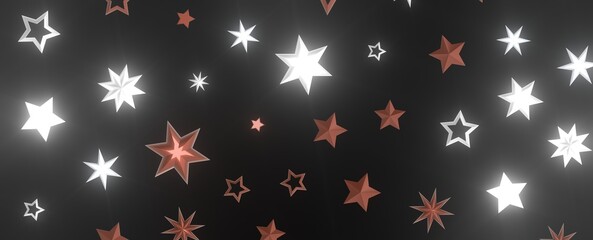 Starlit Christmas Shower: Mesmeric 3D Illustration Depicting Descending Holiday Star Particles