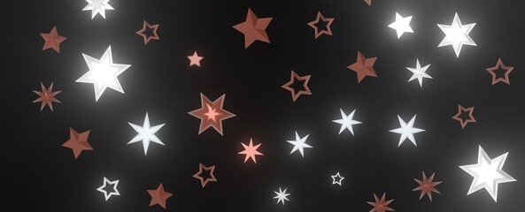 Starlit Christmas Shower: Mesmeric 3D Illustration Depicting Descending Holiday Star Particles