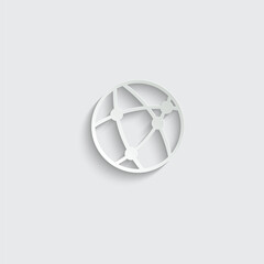 Global social network icon vector