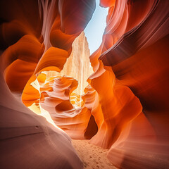 Antelope canyon view with natural light