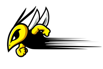 BEE mascot logo vector