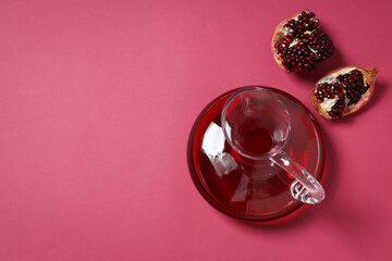 Pomegranate wine, gourmet alcohol drink, delicious beverage