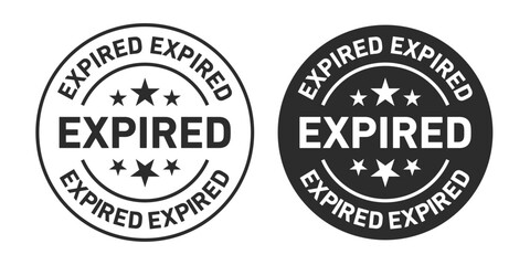 Expired Icons set in black filled and outlined.