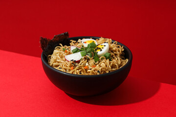 Concept of tasty fast food - instant noodles