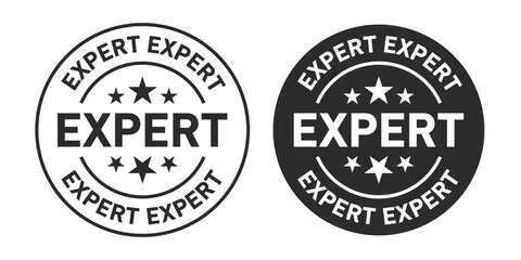 Expert Icons set in black filled and outlined.