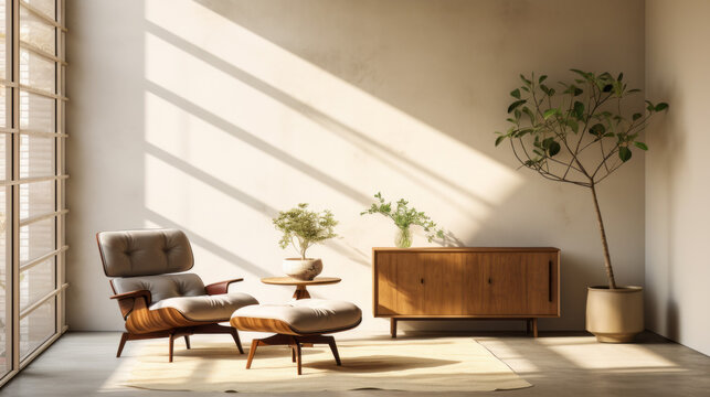 Mid-Century Zen Space: Combines mid-century modern furniture with Zen principles. Clean lines, a neutral color palette, and minimalist decor promote tranquility