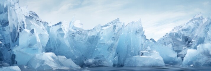 crystalline shards of icy blues and whites converge to form a dazzling