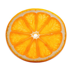 Fresh slice of orange isolated on white background