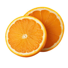 Fresh slice of orange isolated on white background