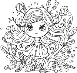Coloring page illustration design. 