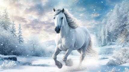 Fototapeta premium horse in winter