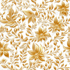 Gold floral pattern bright pastel color insanely details AI Generated