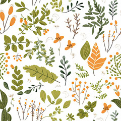 Beautiful Botanical floral patterns, AI Generated