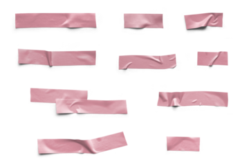Realistic Pink Tape Collection Isolated Background