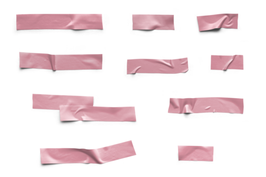 Realistic Pink Tape Collection Isolated Background