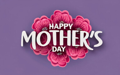Elegant Purple Flower Happy Mothers day Poster Generative AI