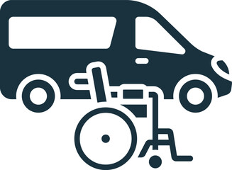 Accessible transportation icon. Monochrome simple sign from social causes and activism collection. Accessible transportation icon for logo, templates, web design and infographics.