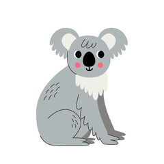 Vector picture of cute koala isolated on white background.