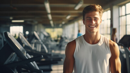 Young man at gym