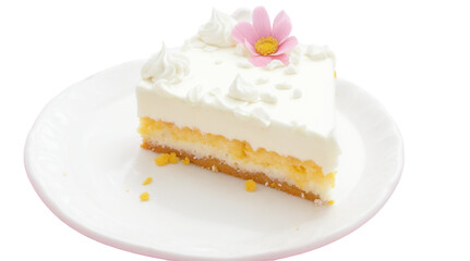 Delicious Slice of Birthday Cake on a Transparent Background Png