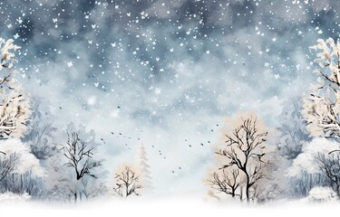 Obraz na płótnie Canvas Winter landscape background, generative ai.