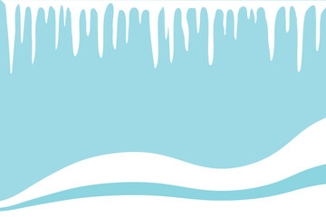 abstract winter background of blue and white stripes and icicles