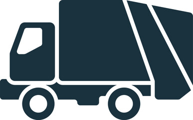 Garbage truck icon. Monochrome simple sign from transportation collection. Garbage truck icon for logo, templates, web design and infographics.