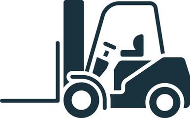 Forklift icon. Monochrome simple sign from transportation collection. Forklift icon for logo, templates, web design and infographics.