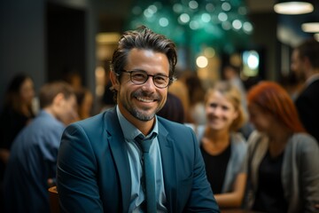 Obraz premium Portrait of a businessman, generative ai