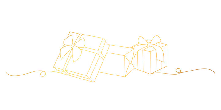 gift box line art style. christmas element vector eps 10