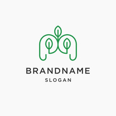 Brand logo line style template vector illustration design