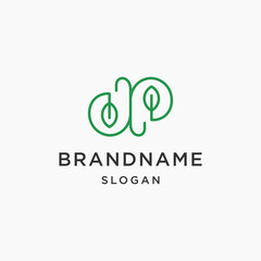 Brand logo line style template vector illustration design