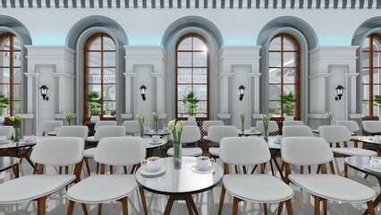 3d rendering seminar meeting and banquet hall. 3d rendering