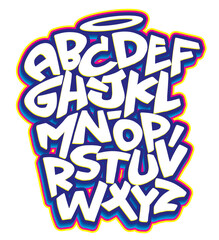 Vector hand drawn typeface in graffiti style